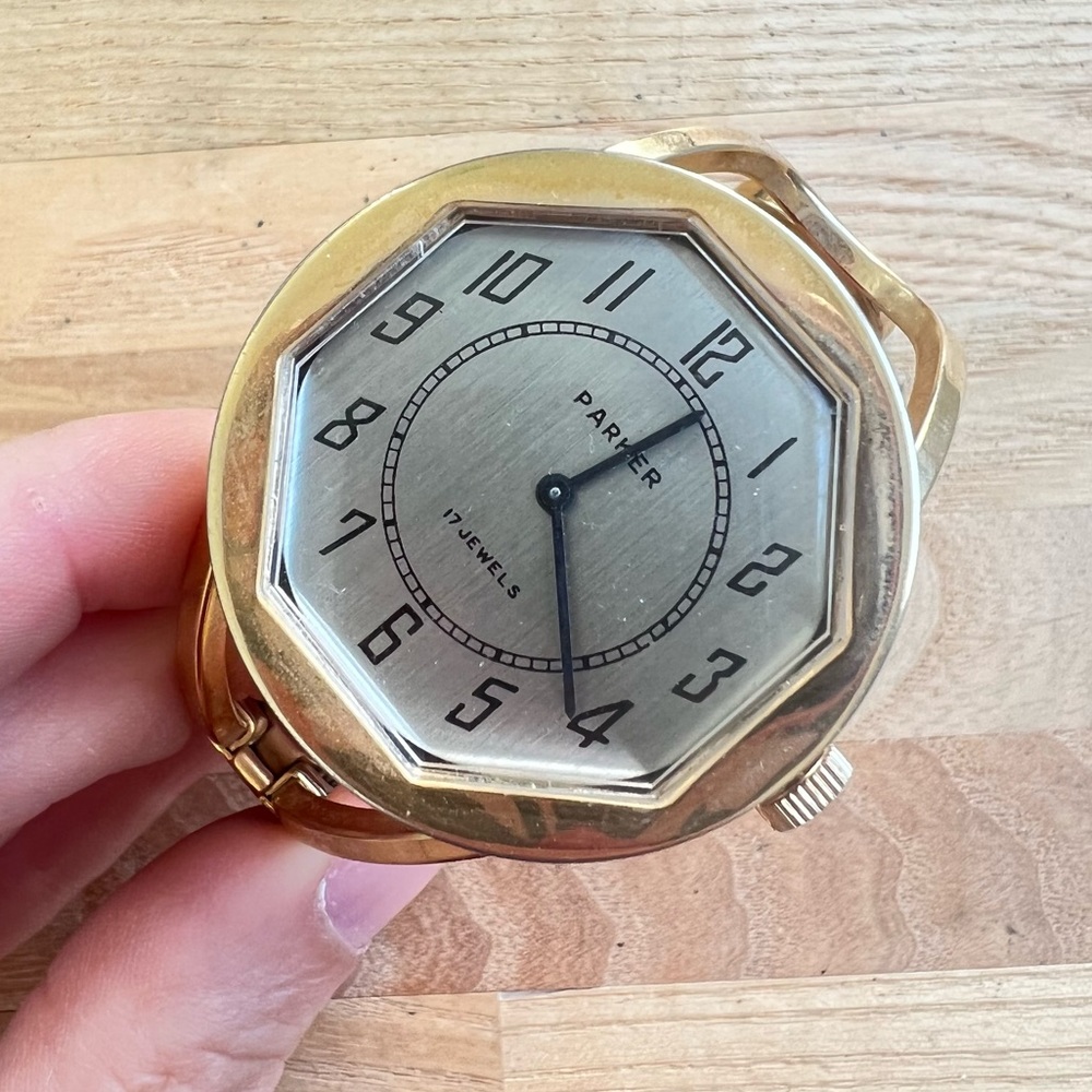 Rare Vintage Parker mechanical ladies hinged bangle bracelet watch 17 jewels